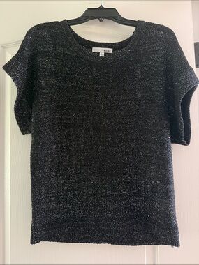 WD.NY Black Sparkle Crewneck Knit Top
